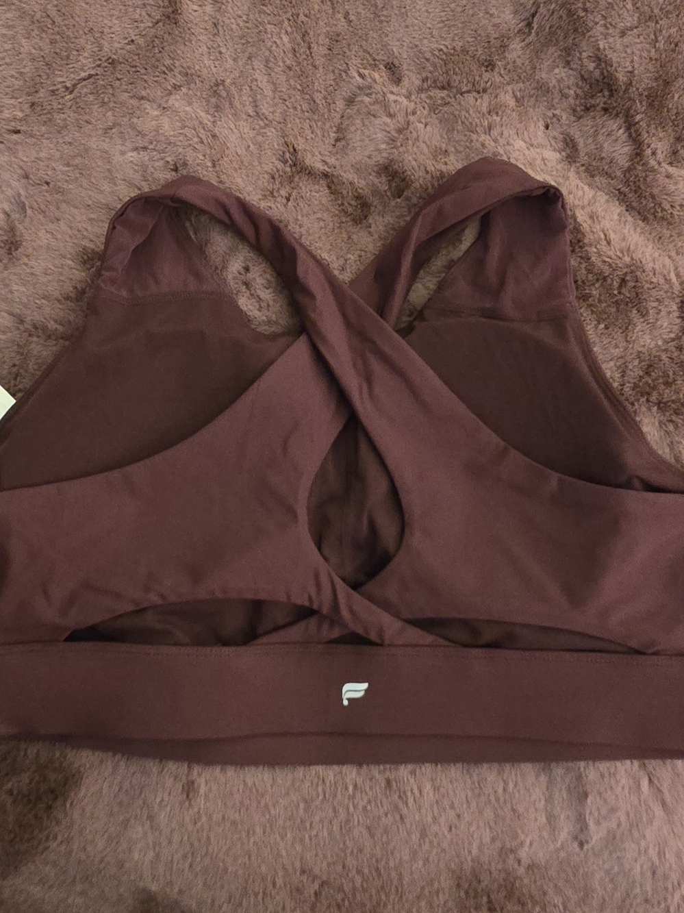 Fabletics Deep Maroon Crisscross Back Sports Bra